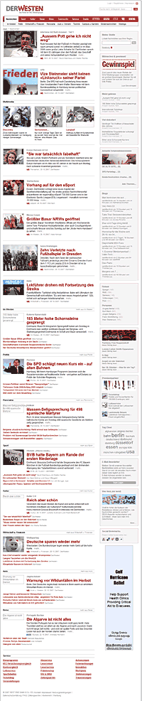 Aufgerumt und neu gestrichen: Homepage-Design von DerWesten.de
Foto: Screenshot